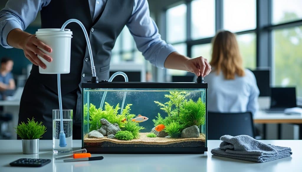 Aquarium au bureau : les contraintes d&rsquo;entretien